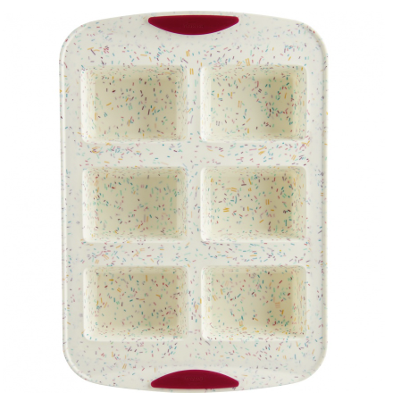 MOULE A 6 PETITS PAINS CONFETTI FUCHSIA