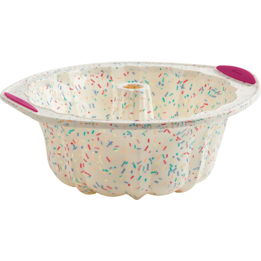 MOULE À GÂTEAU CANNELÉ STRUCTURE SILICONE™ CONFETTI BLANC