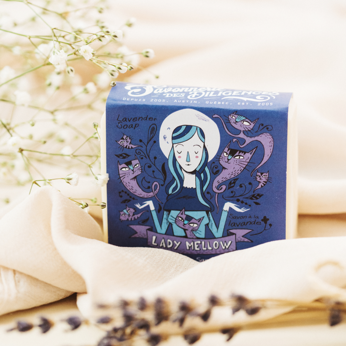 LADY MELLOW – SAVON BOIS DE ROSE ET LAVANDE – SAVONNERIE DES DILIGENCES