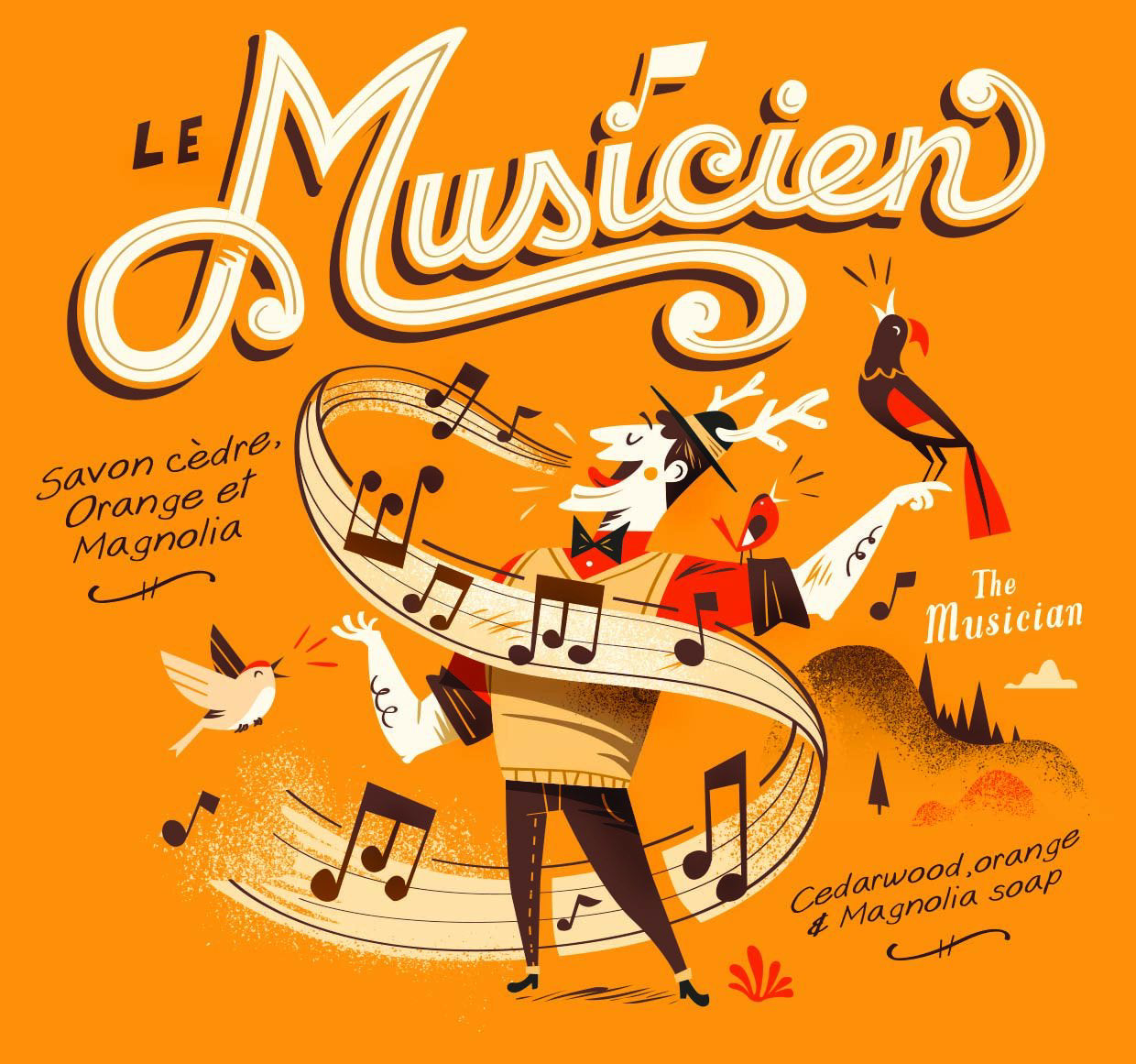 LE MUSICIEN – SAVON AU CÈDRE, ORANGE ET MAGNOLIA – SAVONNERIE DES DILIGENCES