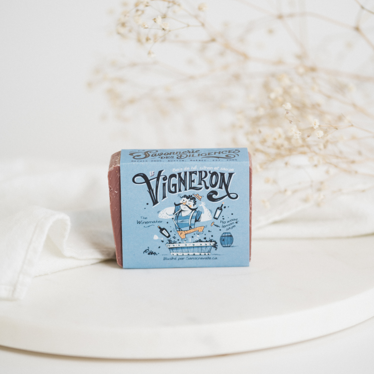 LE VIGNERON – SAVON BOIS DE ROSE, CITRON ET SAUGE – SAVONNERIE DES DILIGENCES