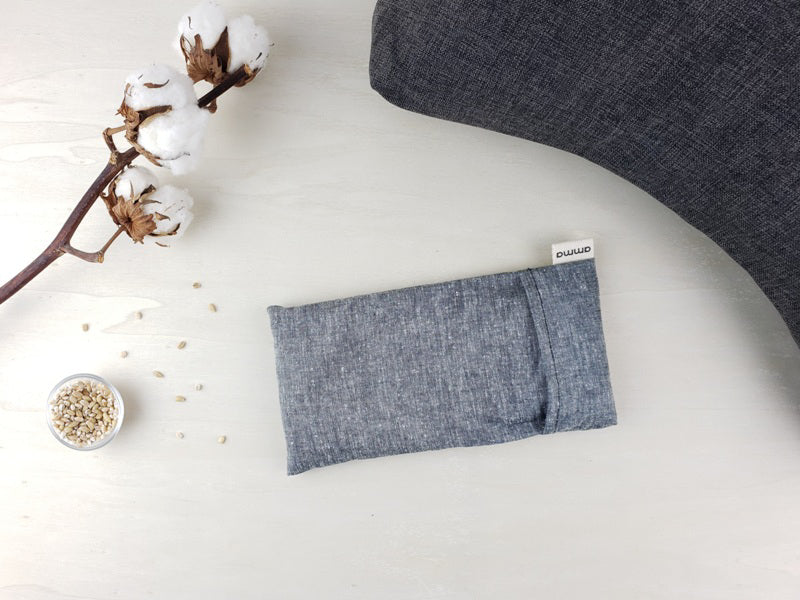 Repose-yeux avec housse lavable Chanvre & coton bio gris