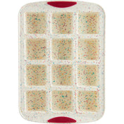 MOULE À 12 BROWNIES STRUCTURE SILICONE™ CONFETTI FUCHSIA