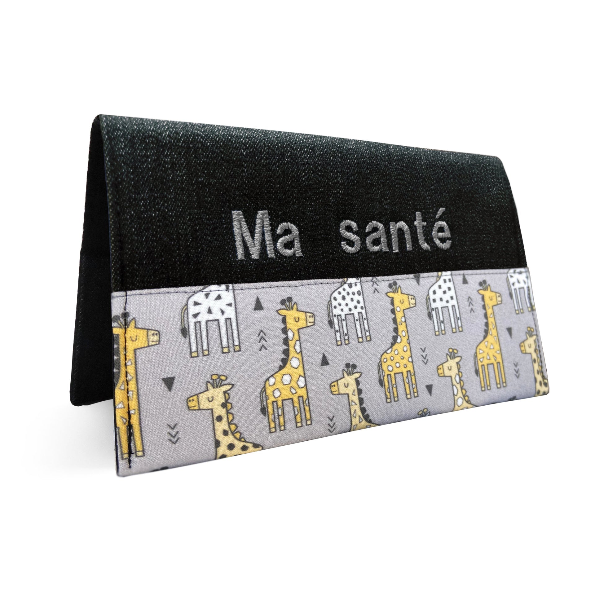 Protège carnet santé personnalisé  girafe jaune