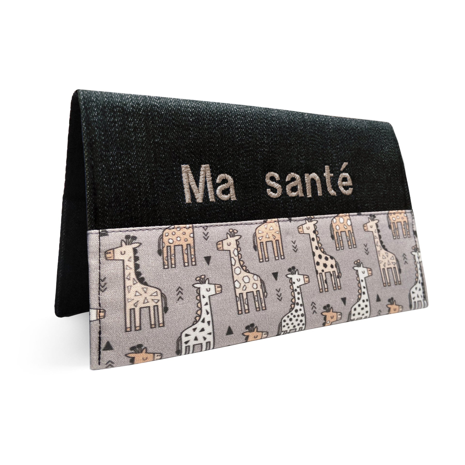 Protège carnet santé personnalisé  girafe beige