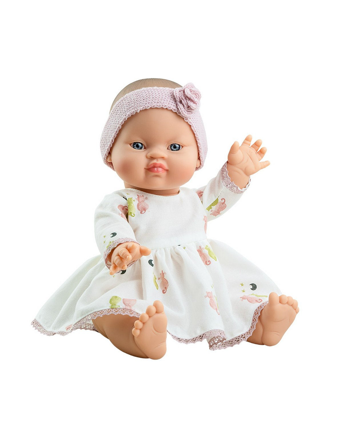 VÊTEMENT POUR POUPÉE GORDIS - ROBE BLANCHE ET BANDEAU ROSE - PAOLA REINA